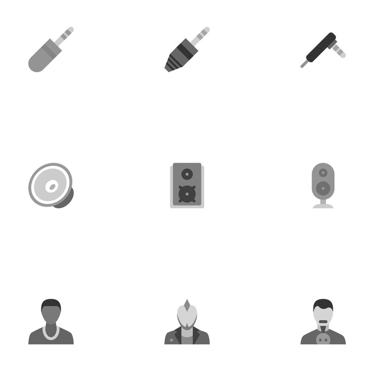 Vetor ícones de áudio e multimídia ilustração vetorial definida