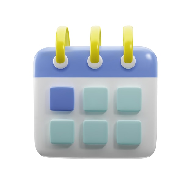 Icones de calendário vetorial 3D de plástico brilhante folha em branco conceito de planejamento de fluxo de trabalho de gerenciamento de tempo
