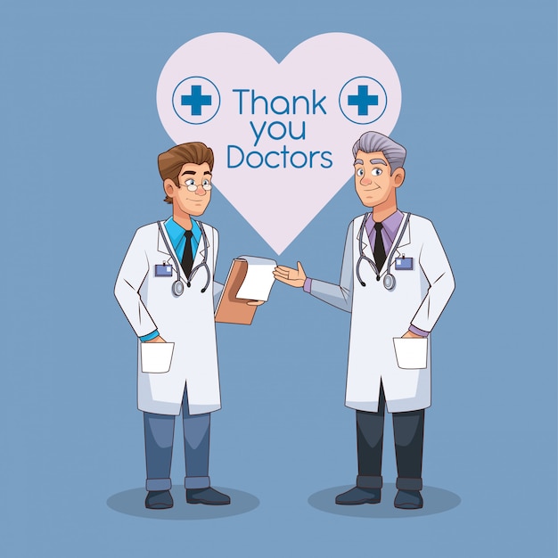 Ícones de caracteres profissionais médicos avatares