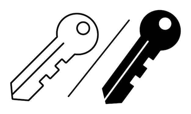 Ícones de chave de bloqueio ilustração vetorial