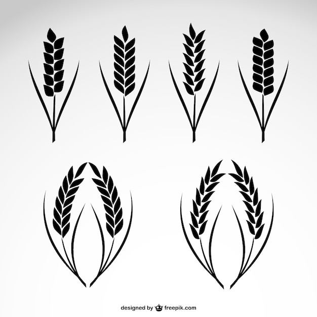 Vetor Ícones de coleta de trigo