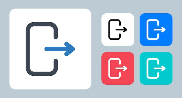 Ícones de contorno de linha de ilustração vetorial ícone de logout