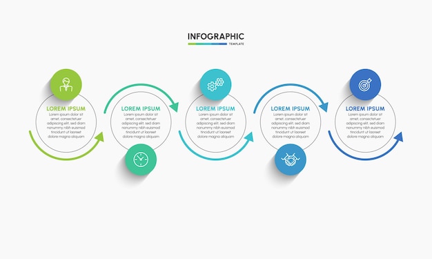 Ícones de cronograma infográfico de negócios projetados para modelo de plano de fundo abstrato