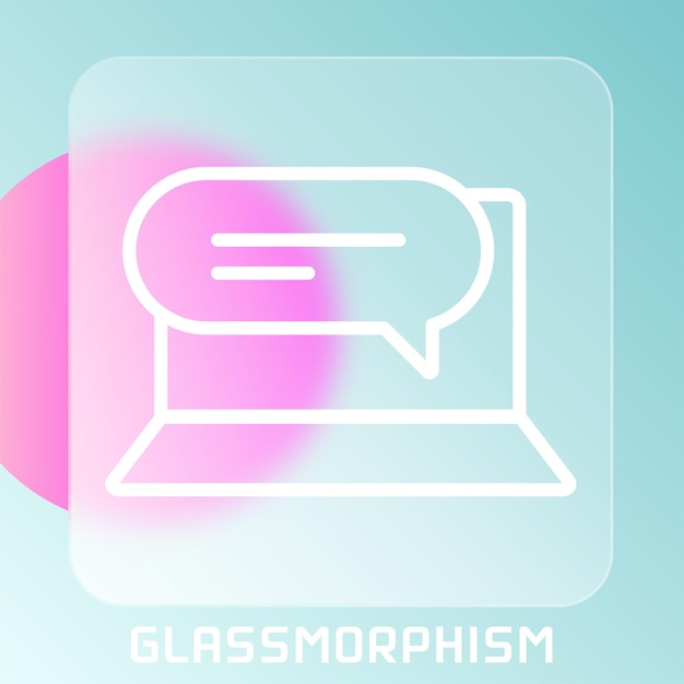 Ícones de dispositivo e linha de tecnologia em modelos de glassmorphism ícones de dispositivo de glassmorphism ícones de dispositivo da web