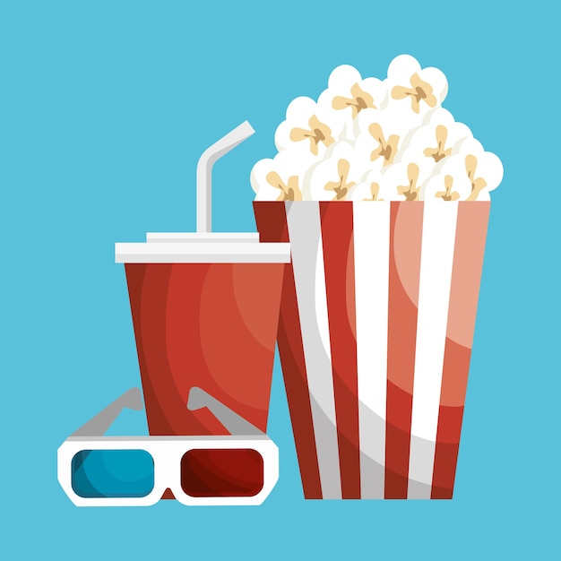 ícones de elementos de entretenimento de cinema