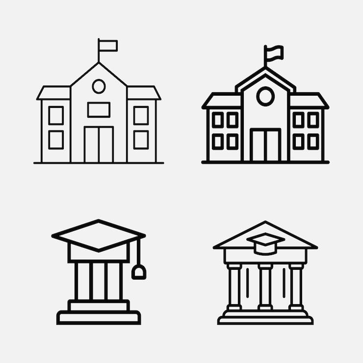 Vetor ícones de escola e educação
