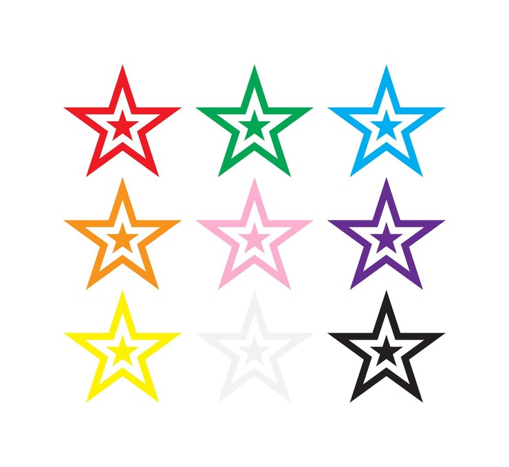 Vetor ícones de estrelas em uma variedade de cores