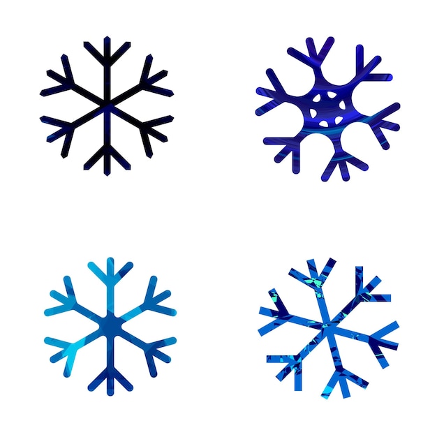 Ícones de flocos de neve símbolos de inverno sinais de natal ilustração vetorial