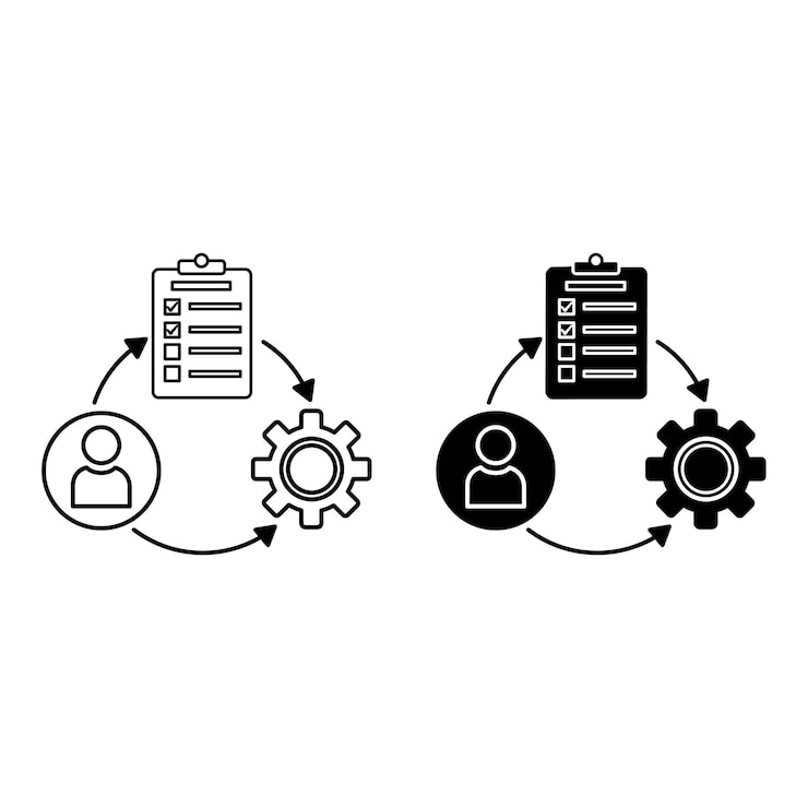 Vetor ícones de fluxo de trabalho