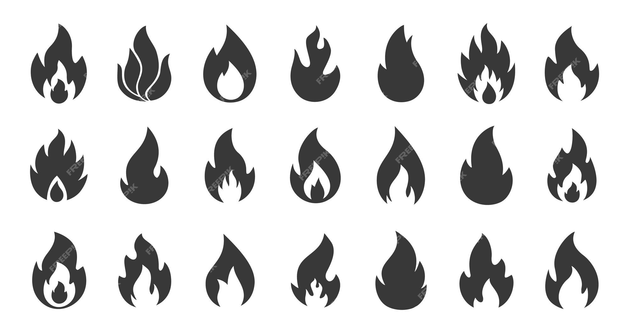 Vetores de Ícone De Linha Abstrata Do Fogo Pictograma De Contorno