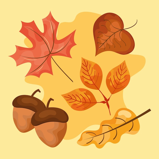 Ícones de folhas de outono