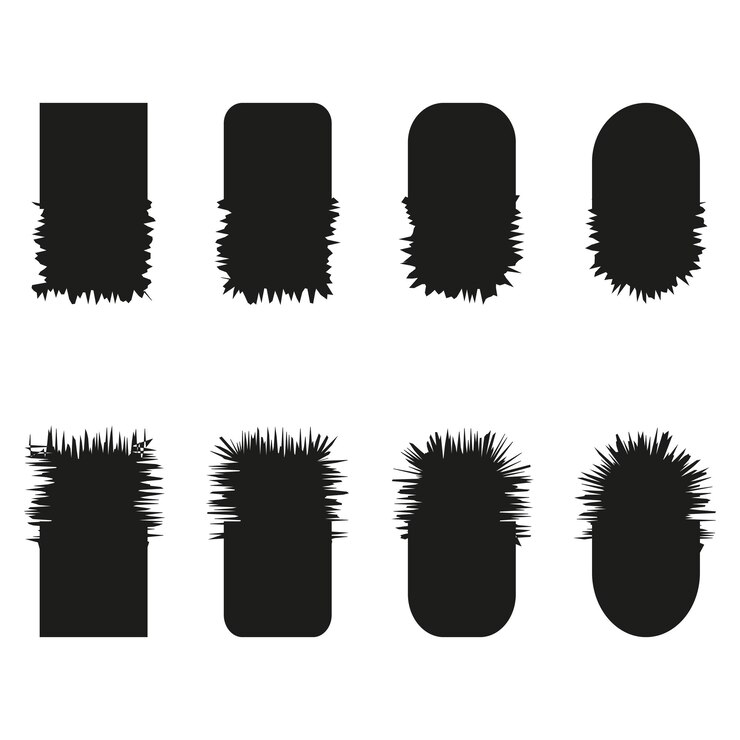 Vetor ícones de formas espinhosas formas pretas abstratas desenhos arredondados variados ilustração vetorial