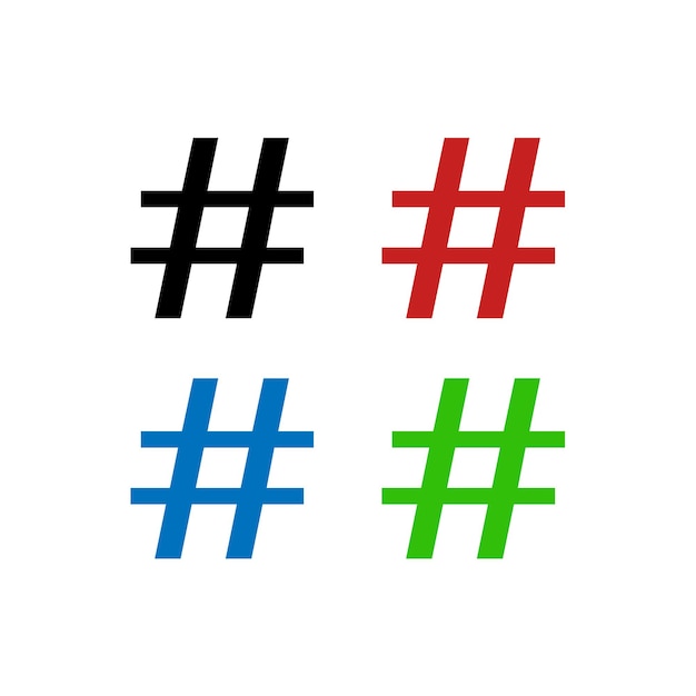 Vetor Ícones de hashtag