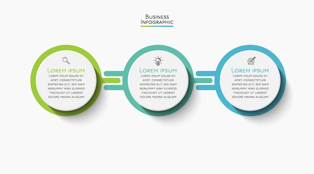 Ícones de infográfico de cronograma de visualização de dados de negócios projetados para modelo de fundo abstrato