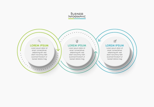 Ícones de infográfico de cronograma de visualização de dados de negócios projetados para modelo de fundo abstrato