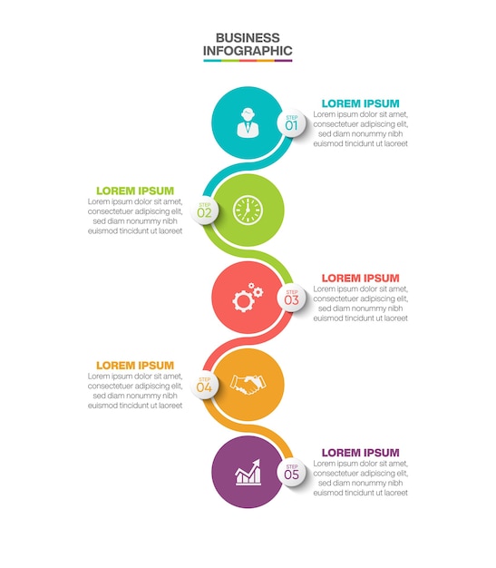 Vetor Ícones de infográfico de cronograma de visualização de dados empresariais