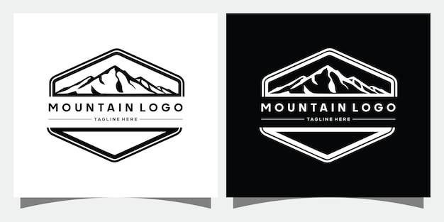 Ícones de inspiração de design de logotipo de montanha vector premium
