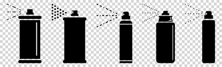 Vetor ícones de lata de spray preto