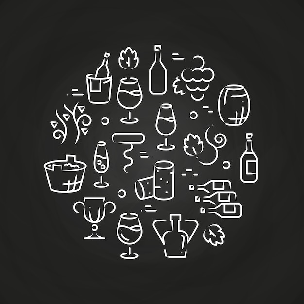 Ícones de linha de bebidas