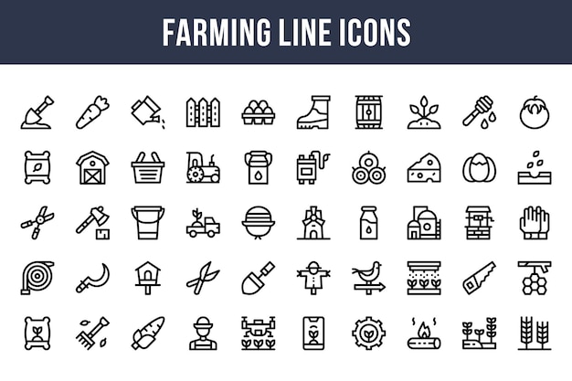 Ícones de linha de cultivo