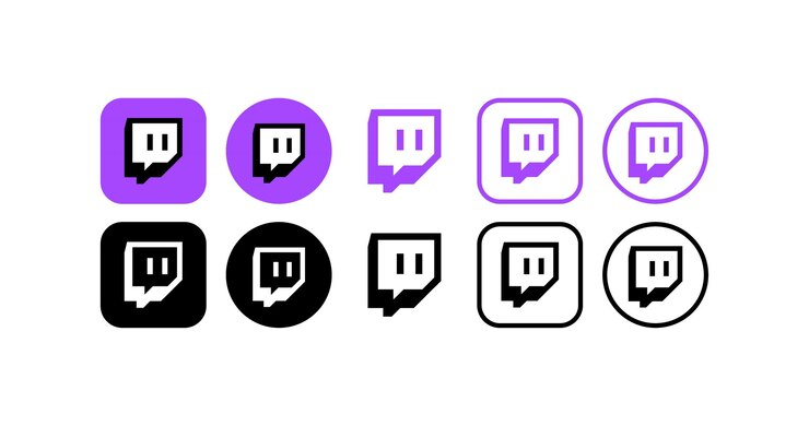 Vetor ícones de logotipos de mídias sociais twitch coleção de logotipos de plataformas de streaming twitch ícones de logotipos de mídias sociais isolados editorial twitch conjunto de mídias sociais ícones vetoriais
