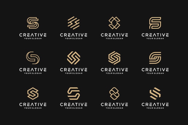 Vetor Ícones de modelo de design de logotipo de letra s de monograma criativo para negócios de luxo elegante simples