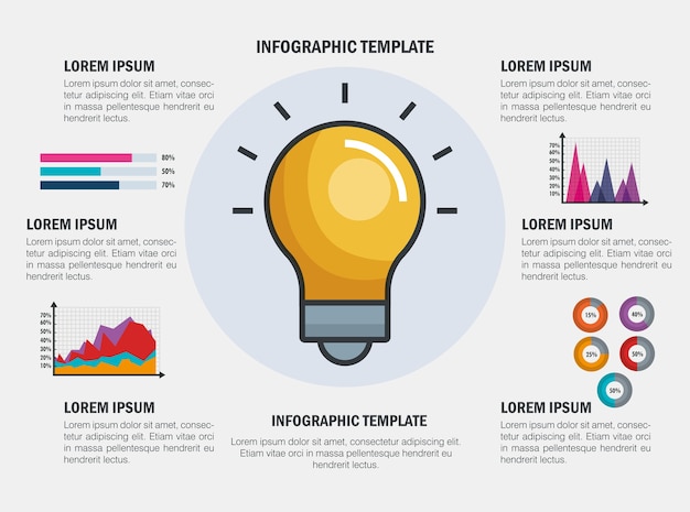 Ícones de modelo de infográfico de negócios