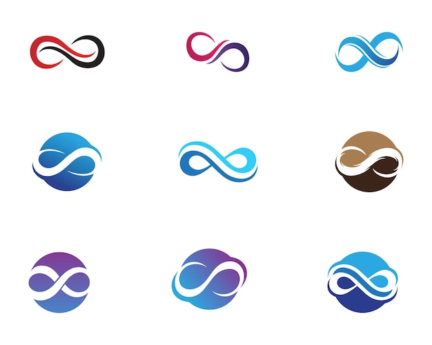 Ícones de modelo de logotipo e símbolo infinito