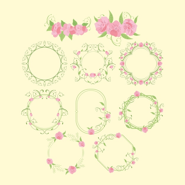 Ícones de molduras de dez rosas