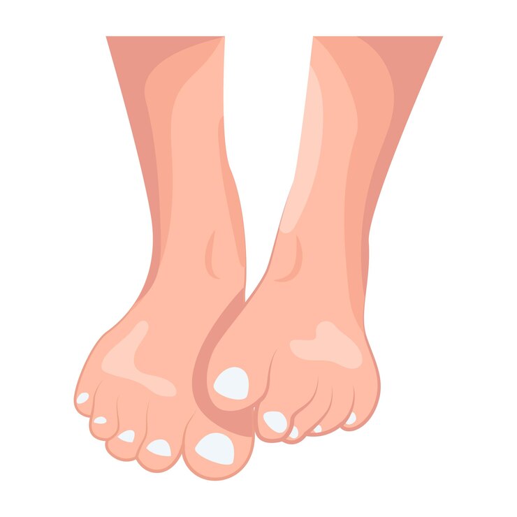 Vetor icones de mulheres com pés planos