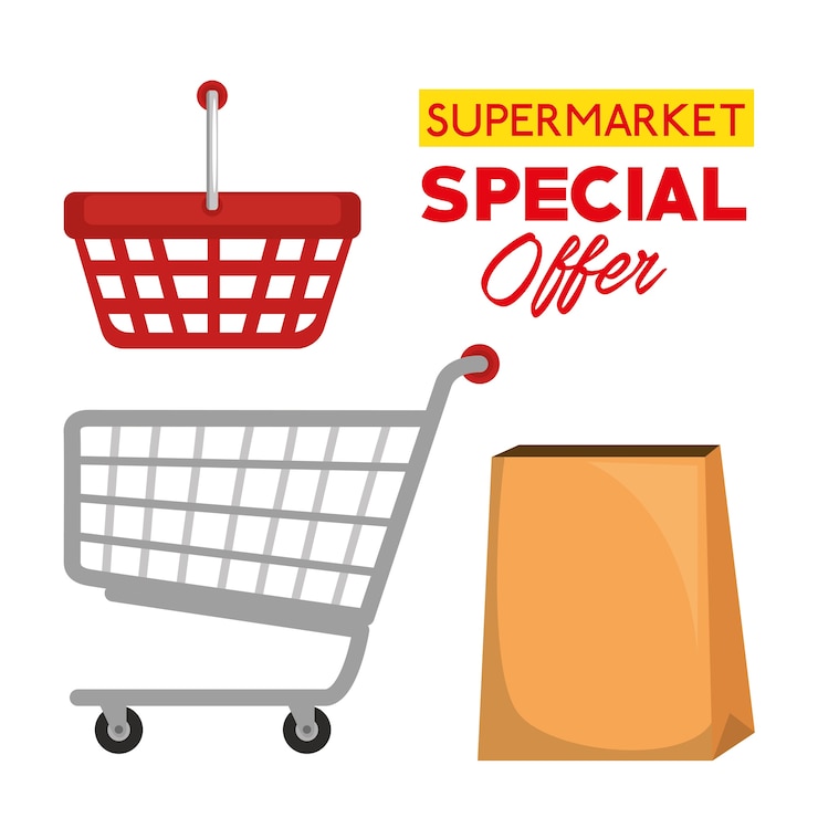 Vetor ícones de oferta especial de supermercado