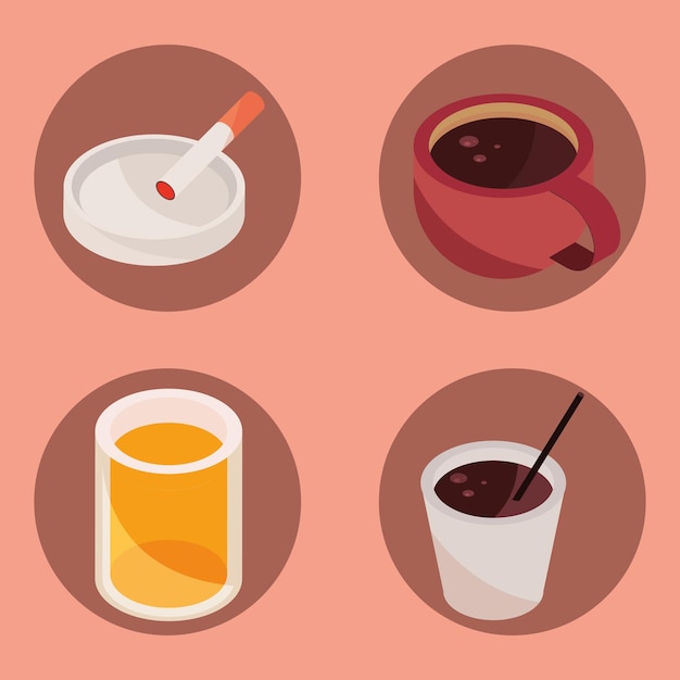 Ícones de suco de café