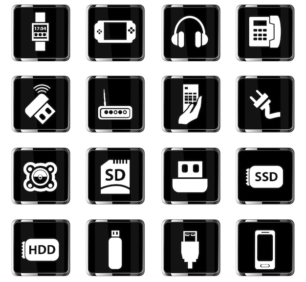 Ícones de vetor de dispositivo para design de interface de usuário