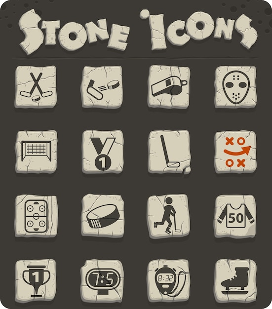 Ícones de vetor de hóquei para web e design de interface de usuário