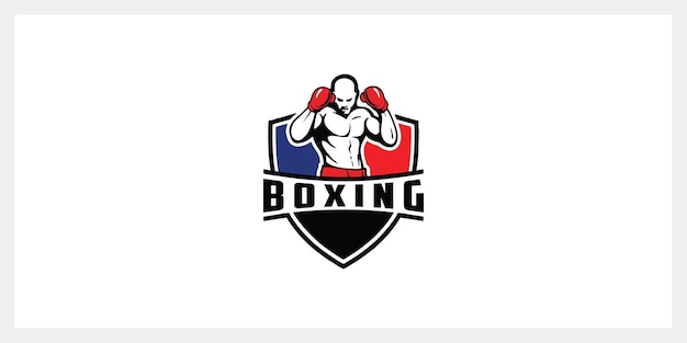 Vetor Ícones de vetor de inspiração de design de logotipo de boxe vetor premium