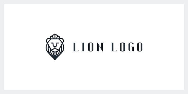 Vetor Ícones de vetor de inspiração de design de logotipo de leão vetor premium