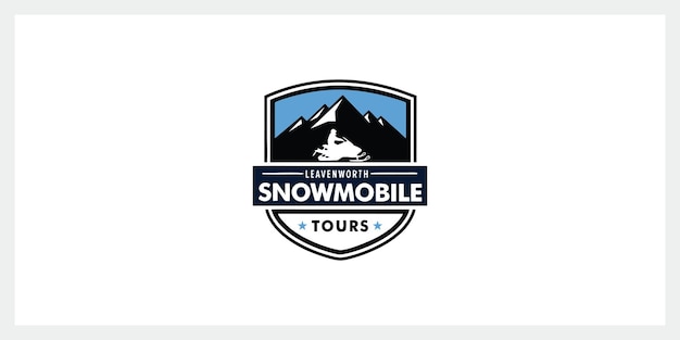 Vetor Ícones de vetor de inspiração de design de logotipo de snow mobile vetor premium