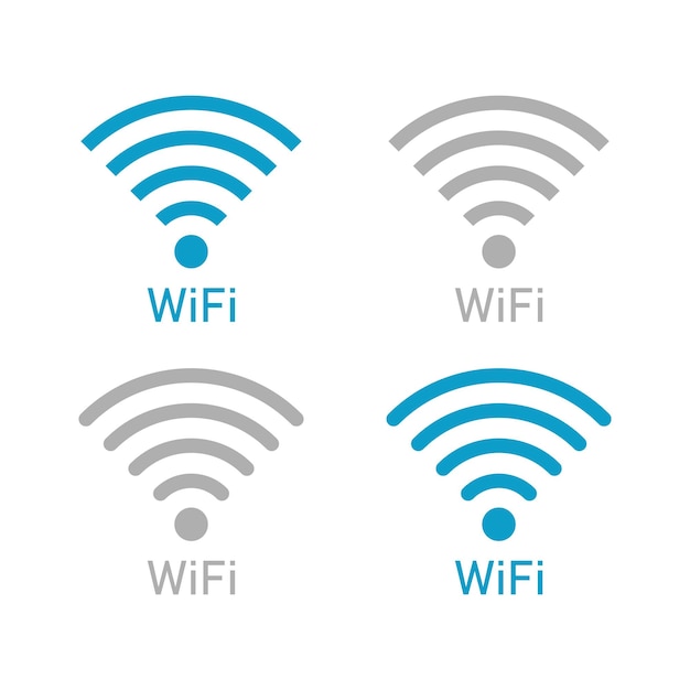 Vetor Ícones de wi-fi rede de internet comunicação conceito de internet ilustração vetorial - imagens de bancos de imagens