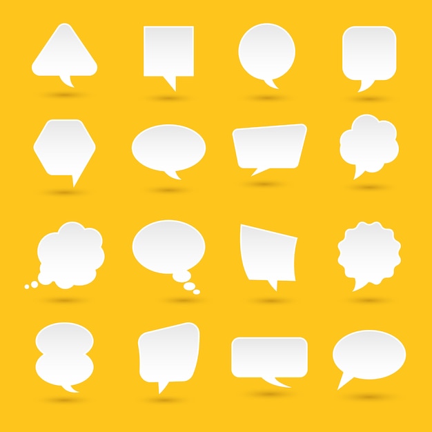 ícones definir mensagem de bolha para texto. ilustrações.