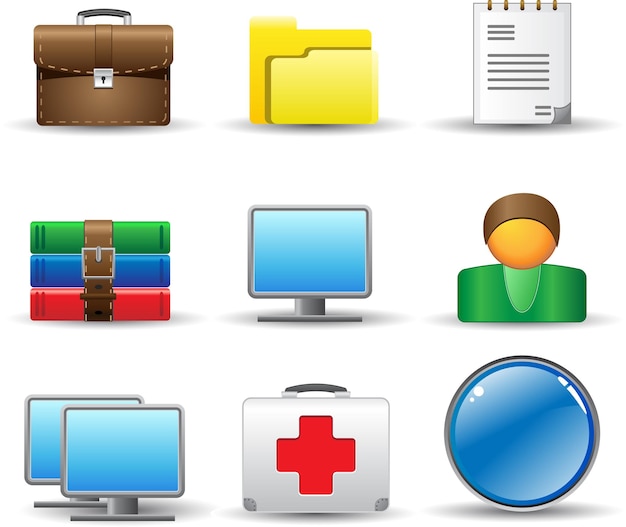 Vetor Ícones do computador configurados