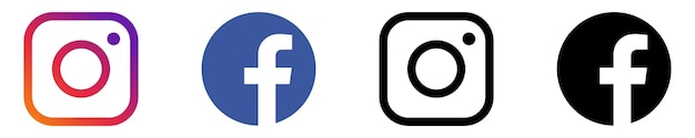 Ícones do logotipo do instagram e do facebook