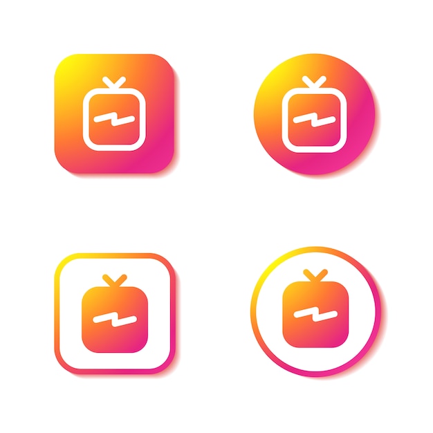 Ícones igtv. conjunto de sinais de instagram.