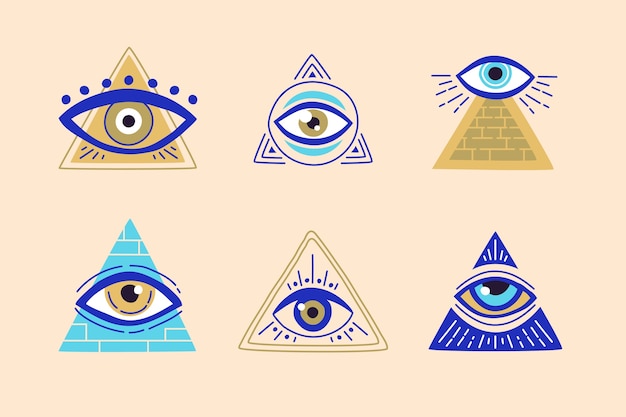 Vetor Ícones illuminati desenhados a mão