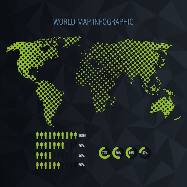 Ícones infográficos do planeta mundial