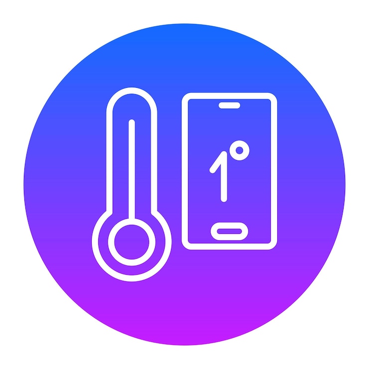 Vetor ícones inteligentes de vetor de temperatura