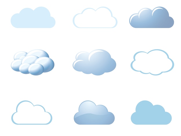 Vetor Ícones meteorológicos - nuvens