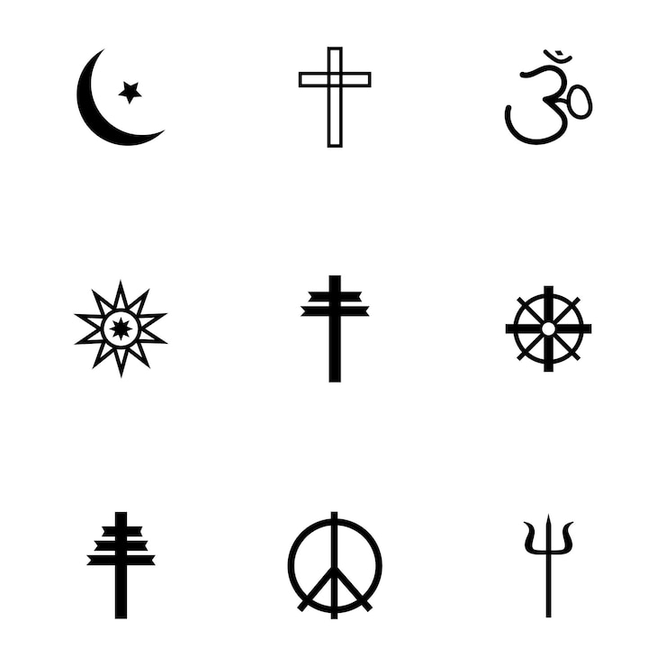 Vetor ícones religiosos embalagem de arte vetorial