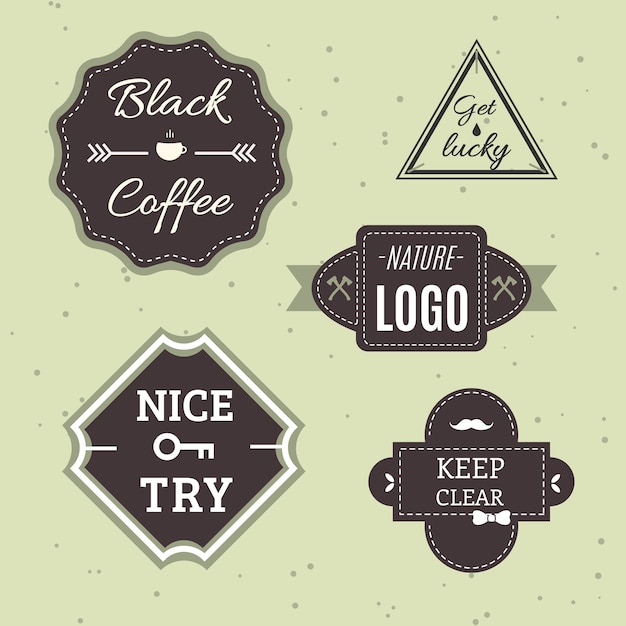 Ícones retro do vintage ou conjunto de logotipos. Elementos de design de vetores, sinais de negócios, logotipos, identidade, etiquetas, crachás e objetos