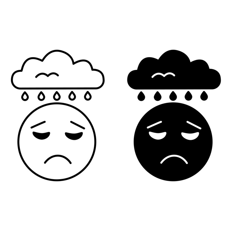 Vetor ícones tristes