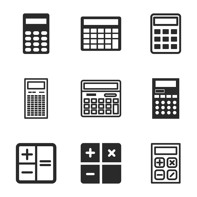 Ícones vetoriais da calculadora